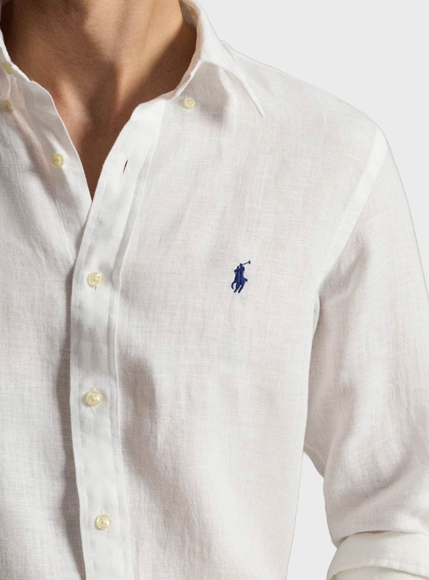 Polo Ralph Lauren Custom Fit Linen Shirt - White