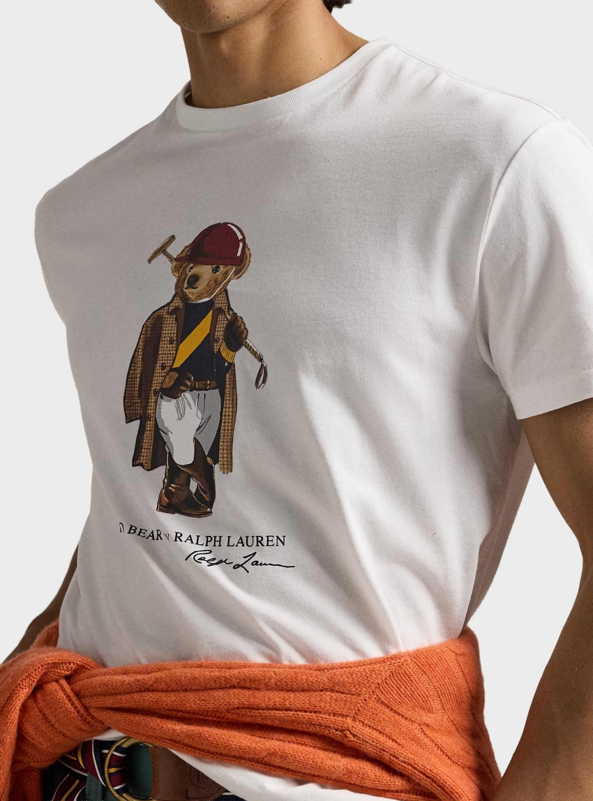 Polo Ralph Lauren Custom Slim Fit Polo Bear T-Shirt - White