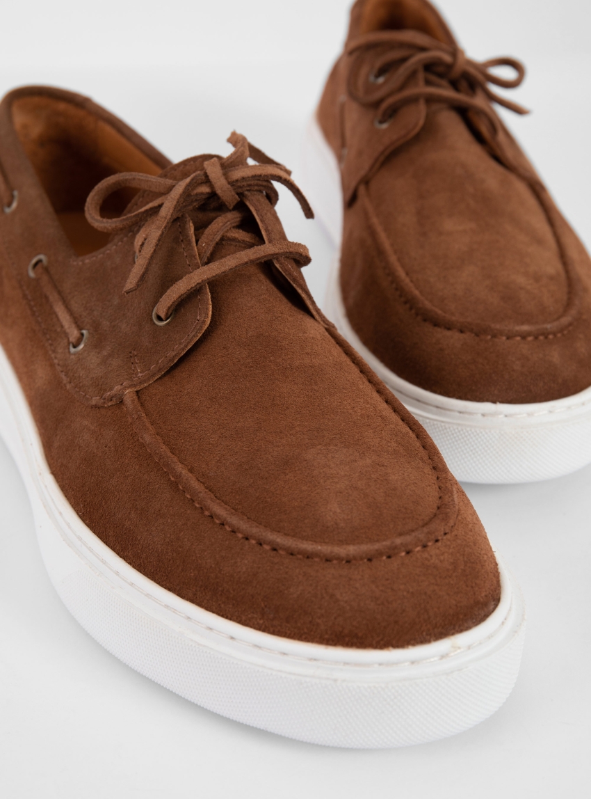 Riviera Suede Boat Shoes - Rust