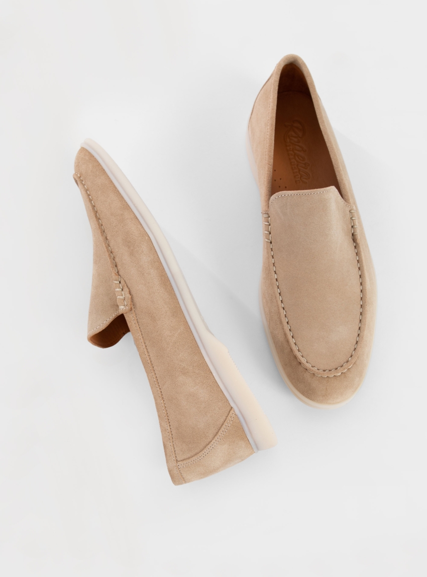 Riviera Suede Loafers - Beige