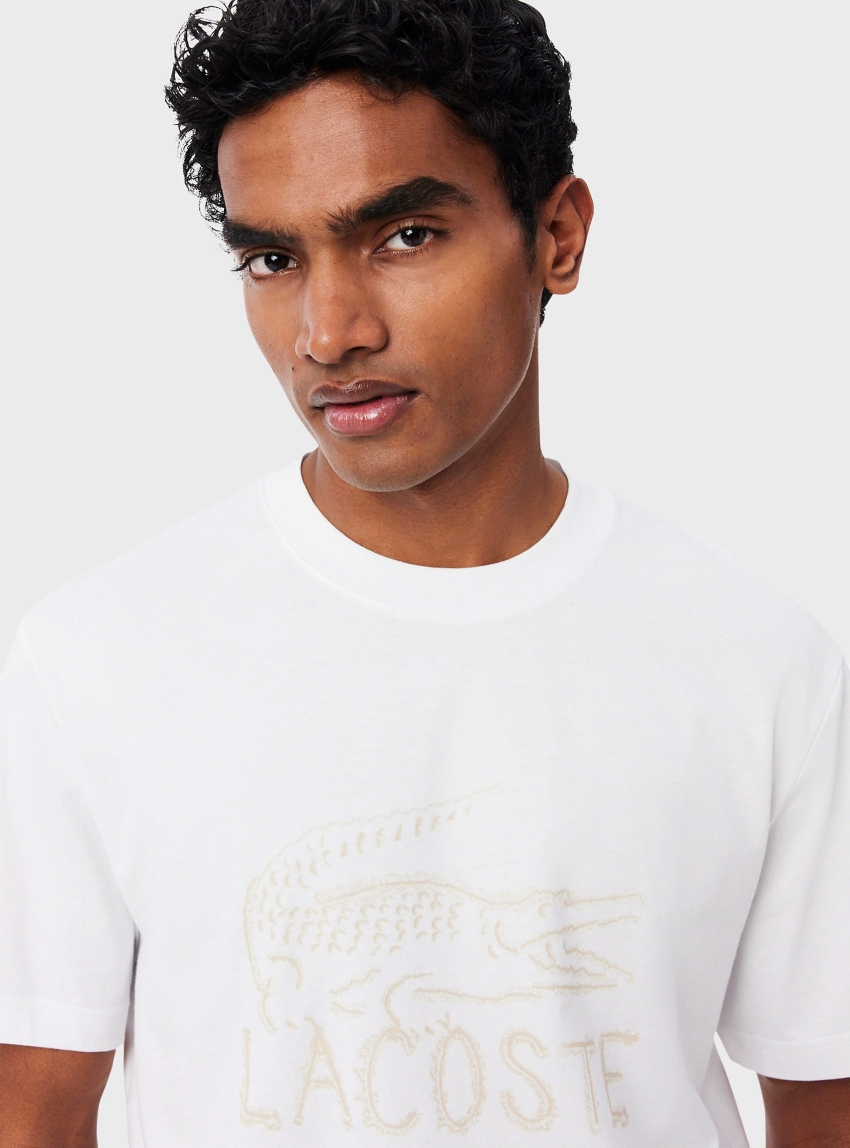 Lacoste Printed Cotton T-shirt - White
