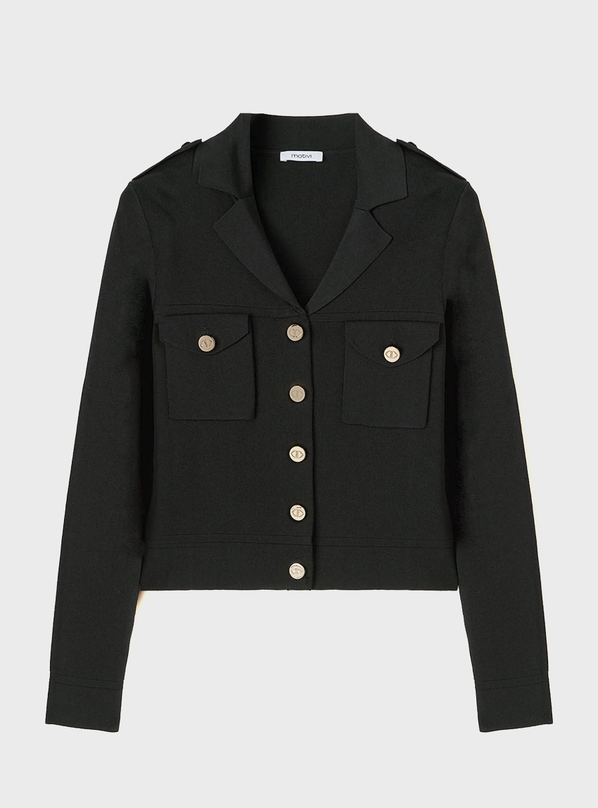 Motivi Short knit cardigan - Black
