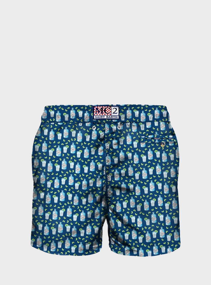 MC2 Saint Barth Lighting Micro Fantasy Swimshorts Gin Time 61 - Sky Blue