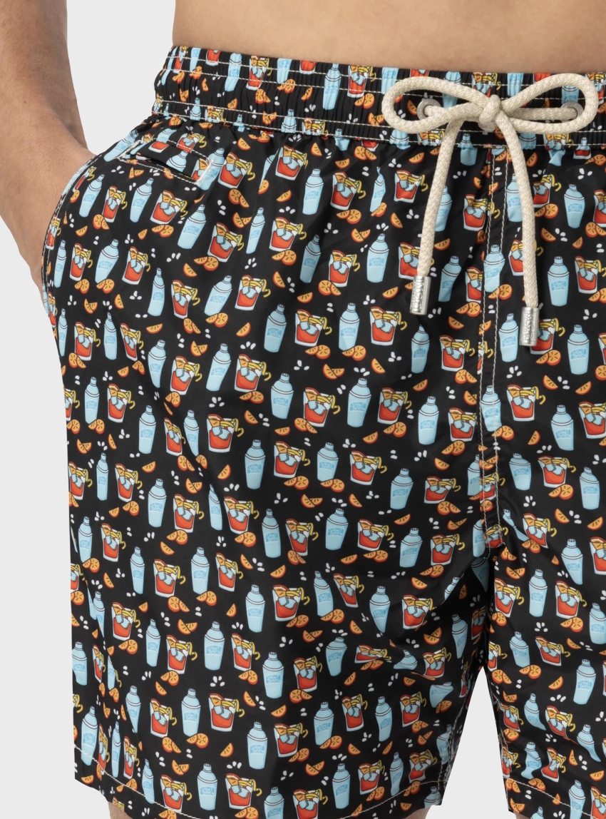 MC2 Saint Barth Lighting Micro Fantasy Swimshorts Negroni Drink 00 - Black