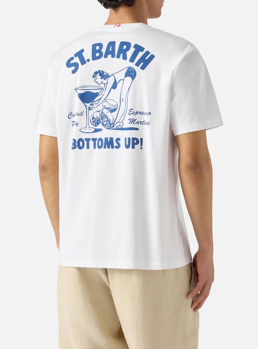 MC2 Saint Barth Portland T-Shirt St. Barth Bottoms Up Espresso 01N - White