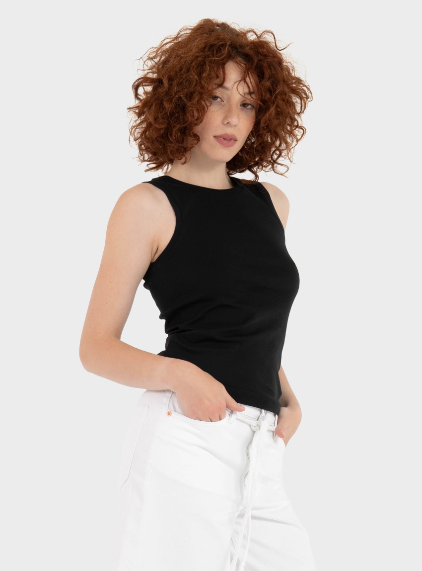 Vero Moda  Aware Bonnie O-Neck Tank Top - Black