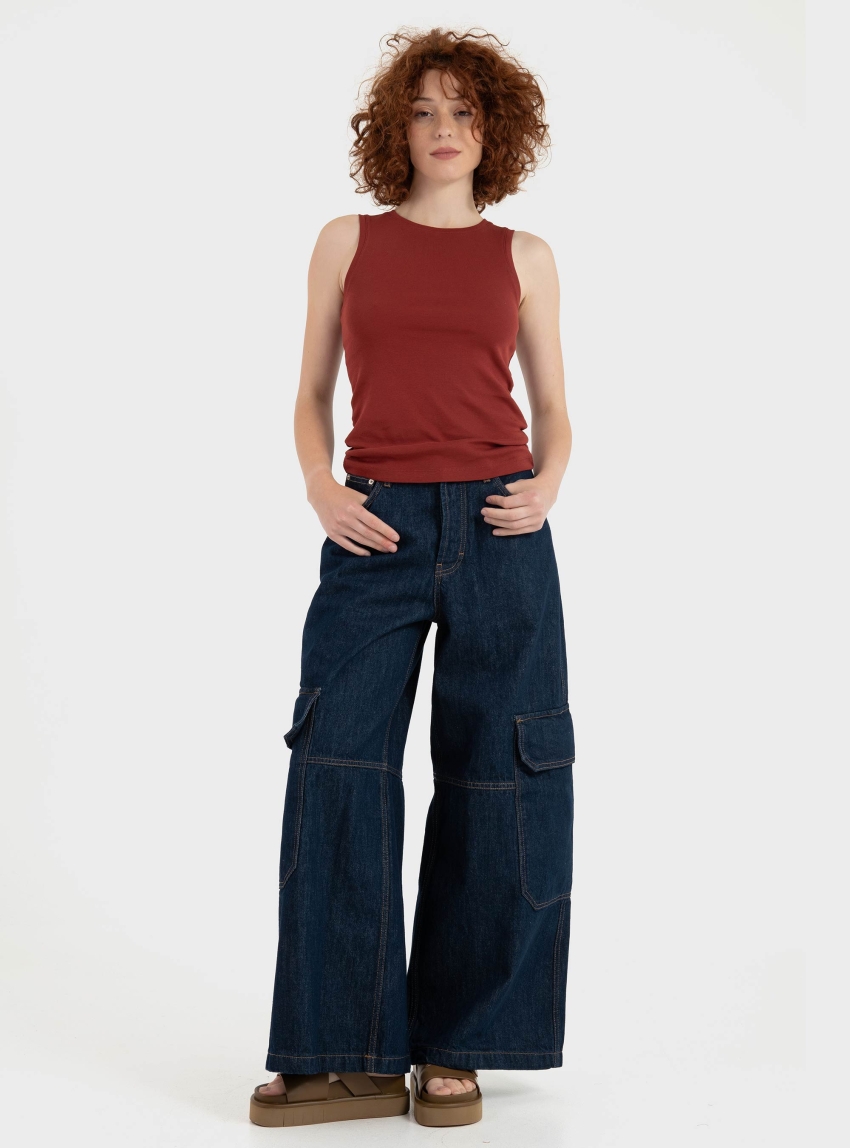 Vero Moda  Aware Bonnie O-Neck Tank Top - Brick Brown