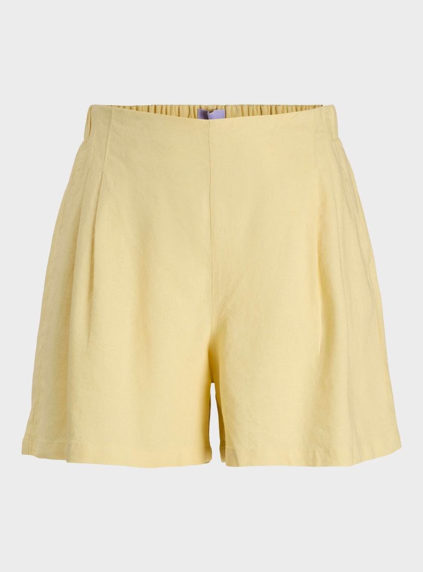 JJXX Almira Linen Blend High Waist Shorts - Yellow