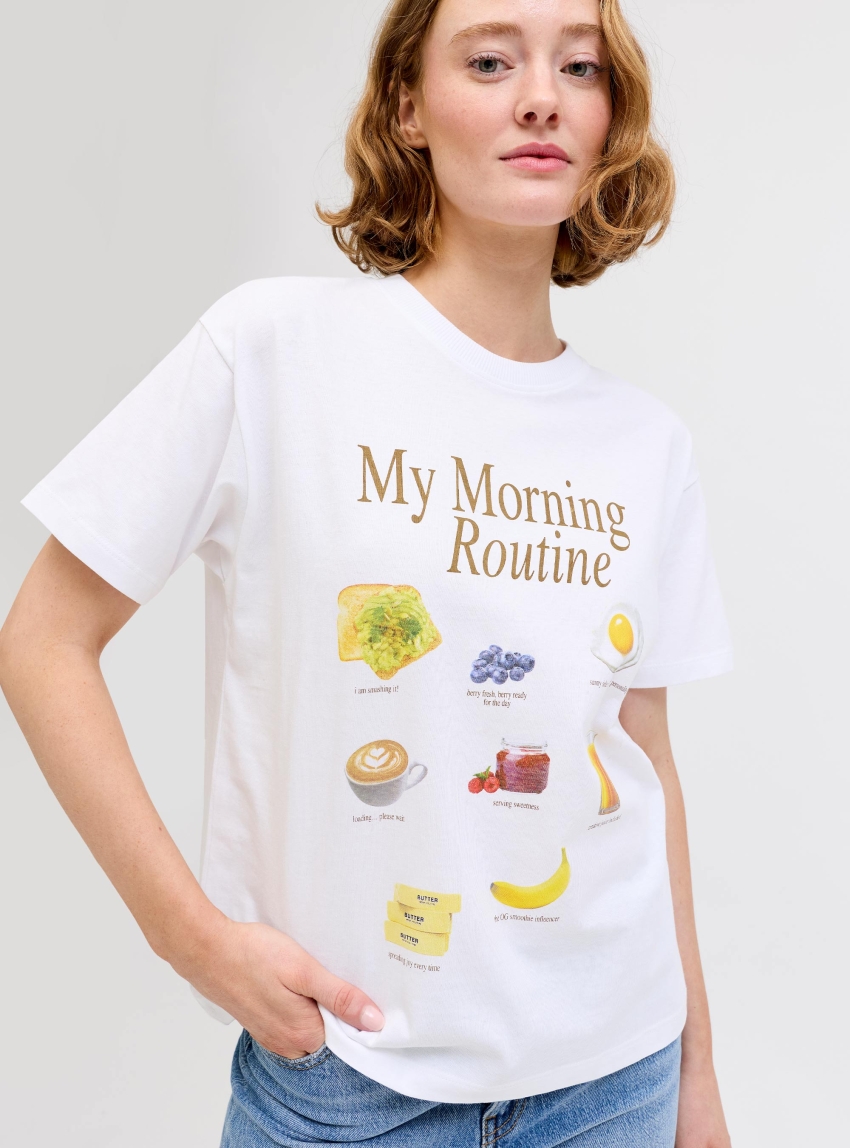 JJXX Collage Relaxed Print Tee - Yellow