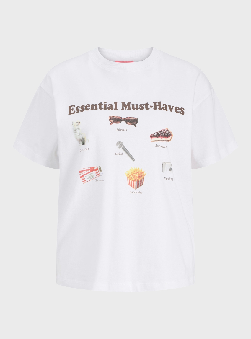 JJXX Collage Relaxed Print Tee - Brown