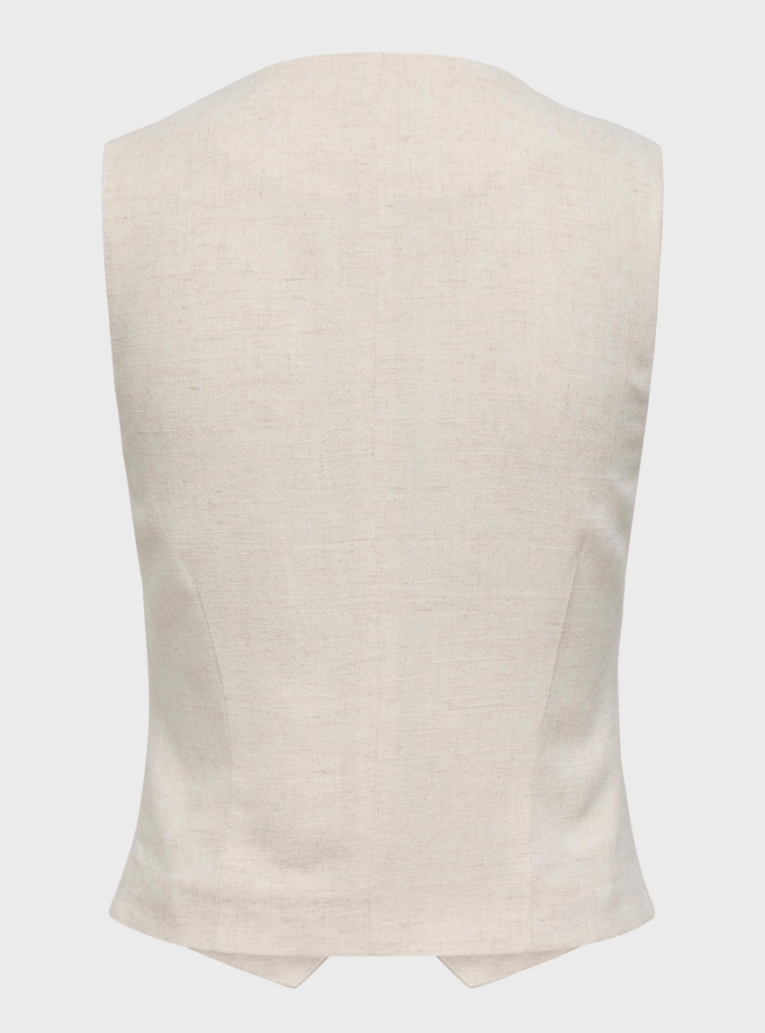 Only Siesta Linen Blend Vest - Off White