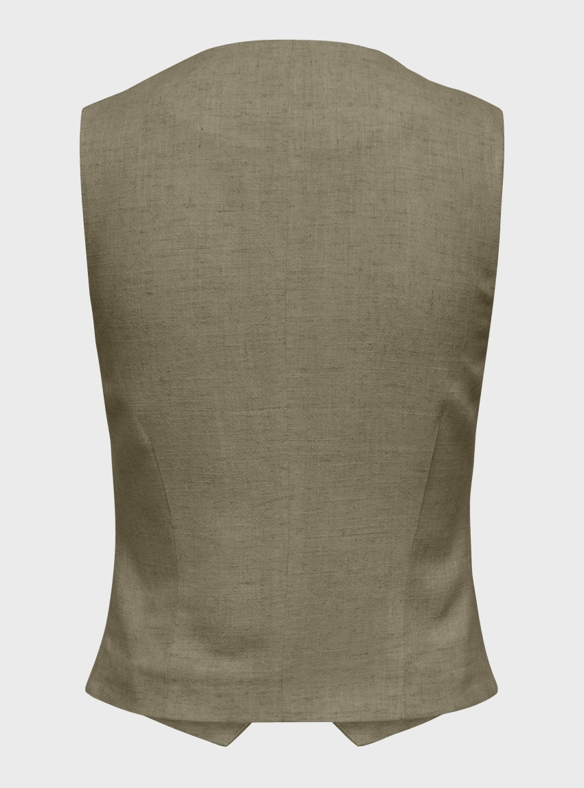Only Siesta Linen Blend Vest - Olive 