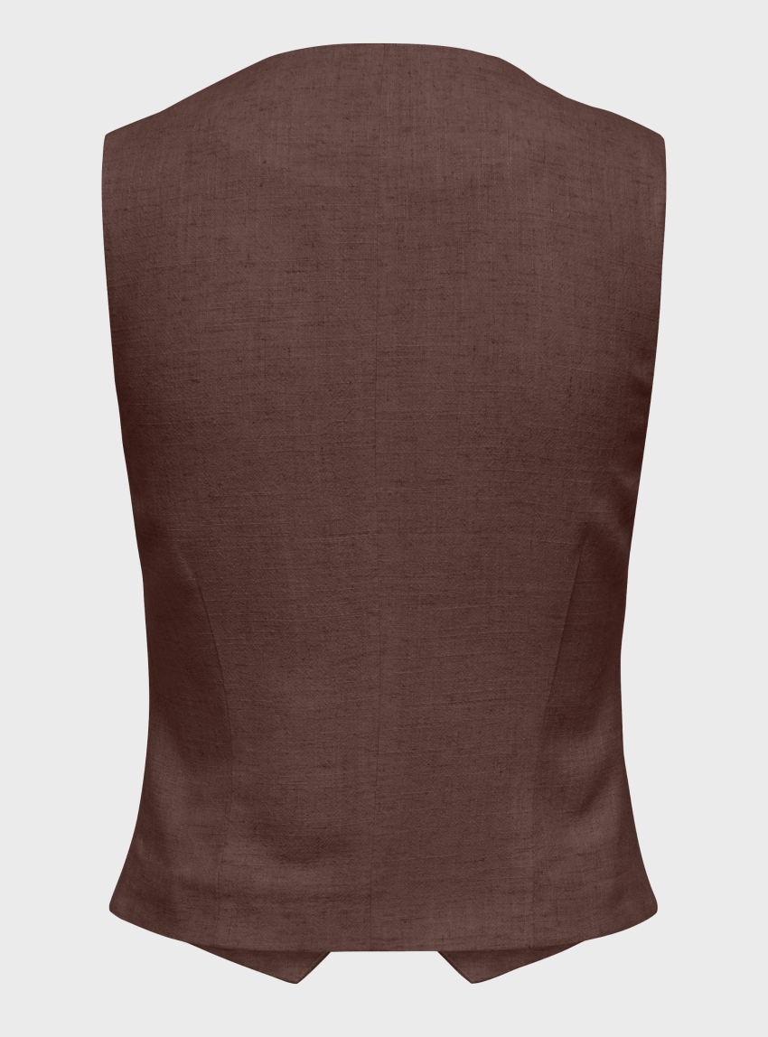 Only Siesta Linen Blend Vest - Brown