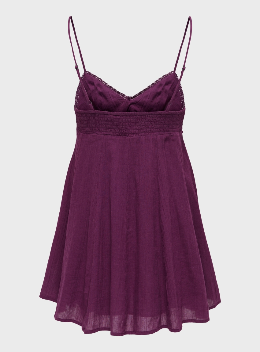 Only Panola Short Strap Dress - Aubergine