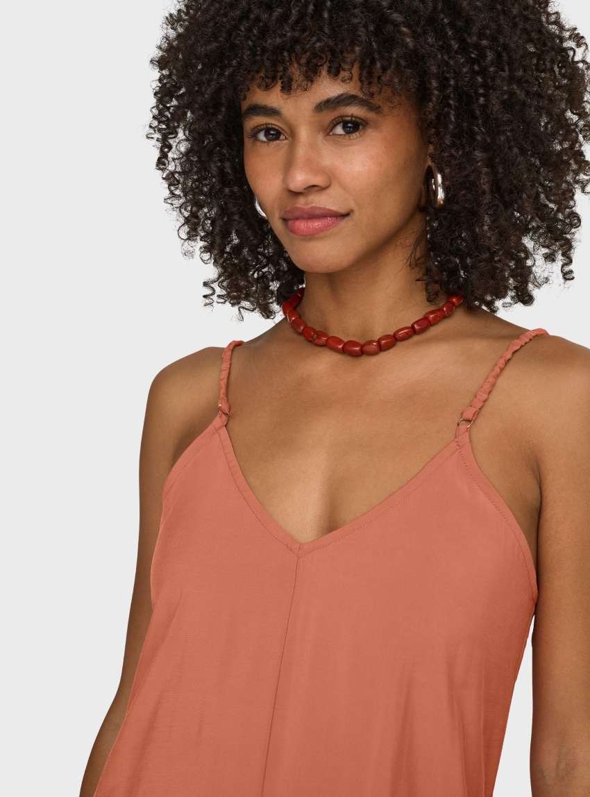 Only Madeli Oaklyn Strap Long Dress - Papaya