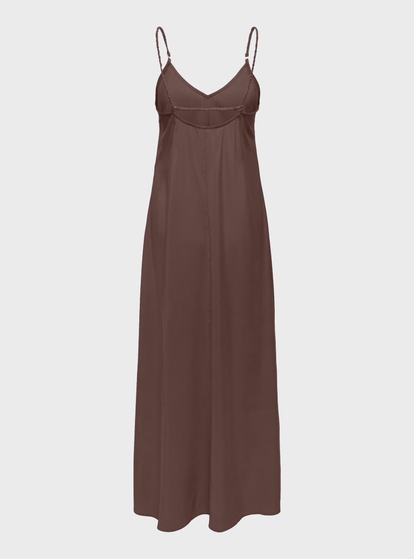 Only Madeli Oaklyn Strap Long Dress - Brown