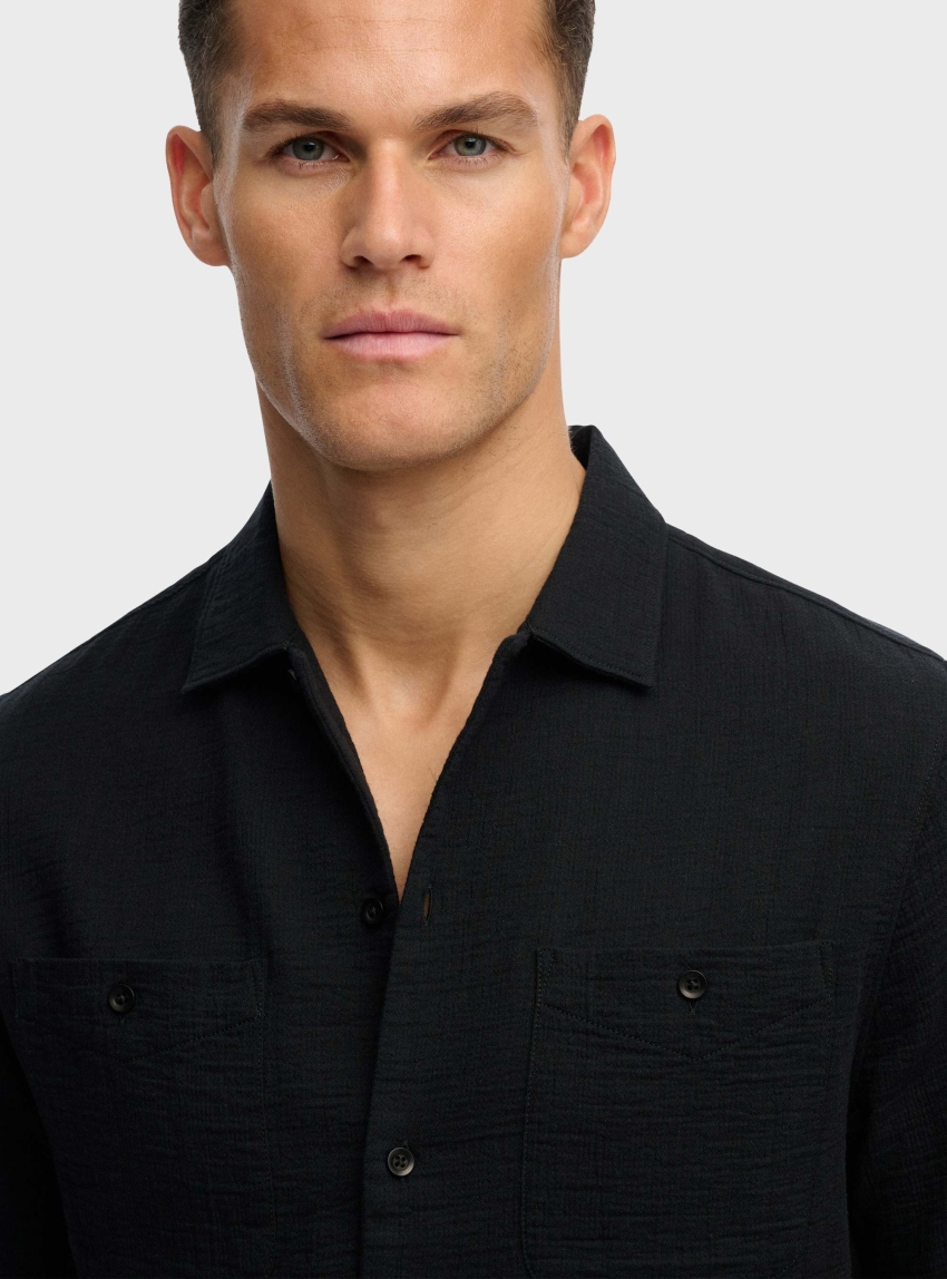Superdry The Merchant Store - Textured Short Sleeve Shirt - Black