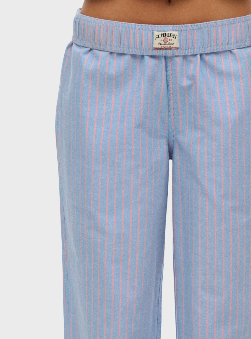 Superdry Organic Cotton Stripe Elasticated Trousers - Pink