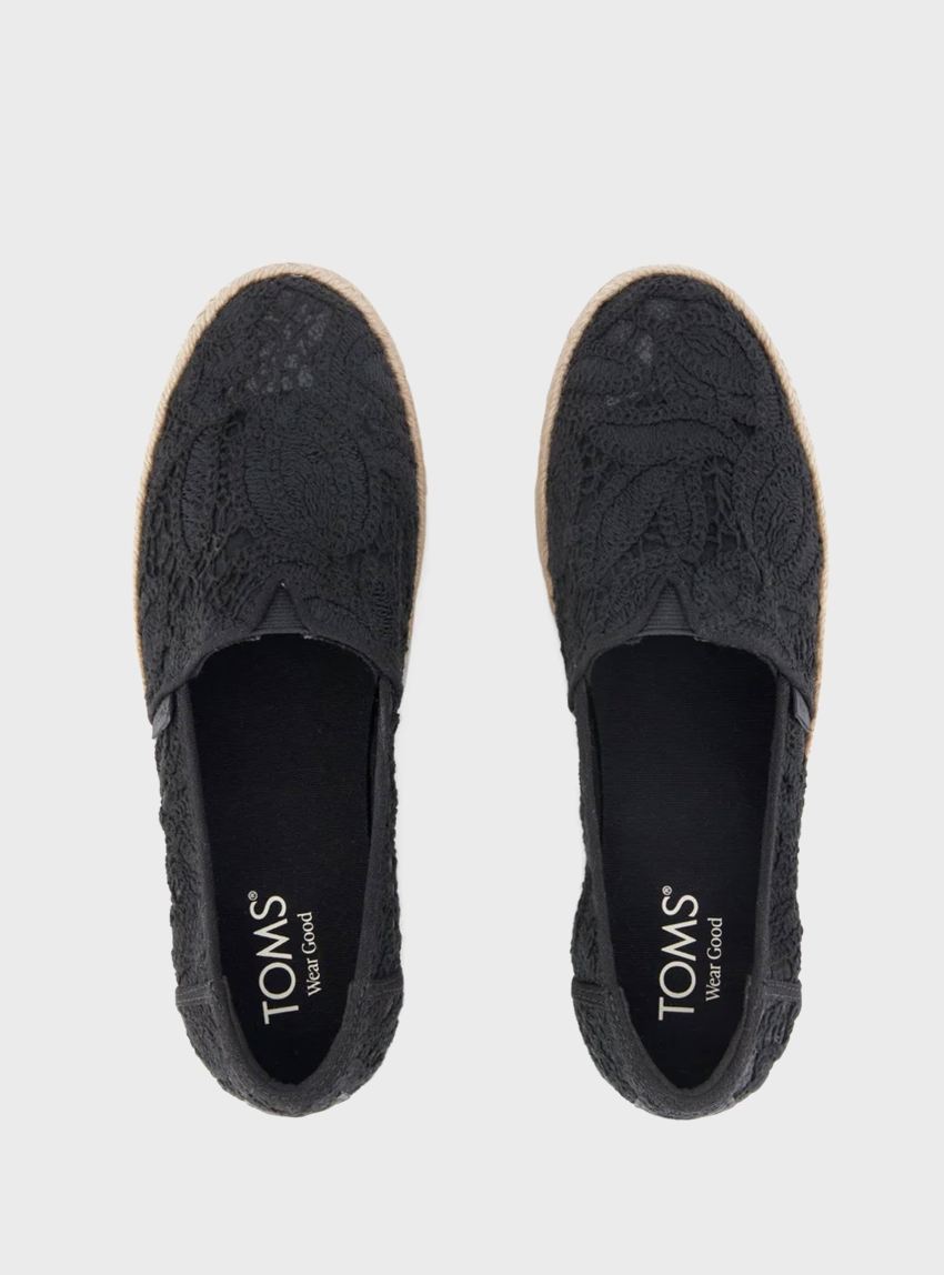 Toms Valencia Platform Espadrilles - Black