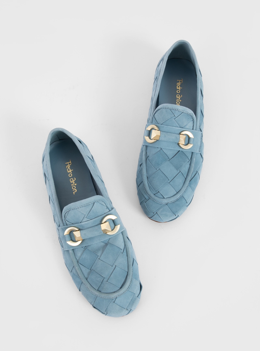 Pedro Anton Seyshell Loafers - Sky Blue