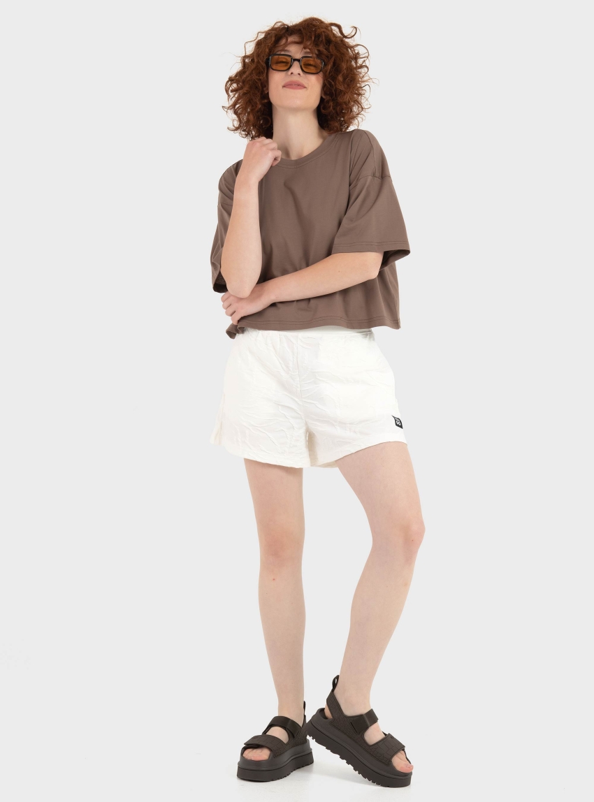 Four Minds Relaxed Cropped T-Shirt - Brown