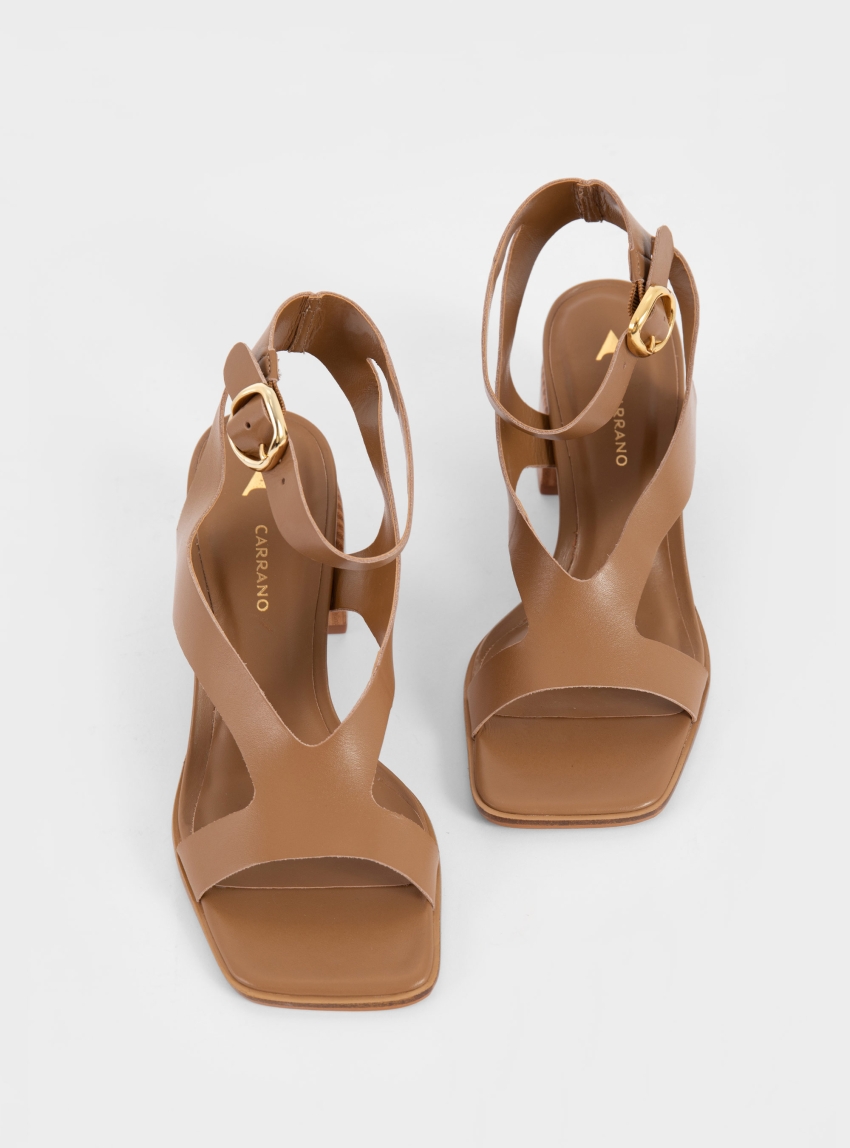 Carrano Heel Sandals - Dark Beige