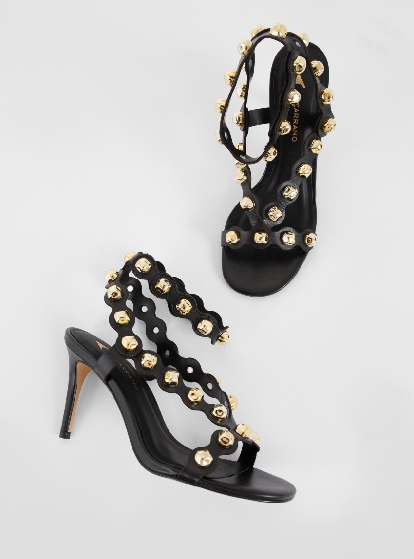 Carrano Heel Sandals With Studs - Black