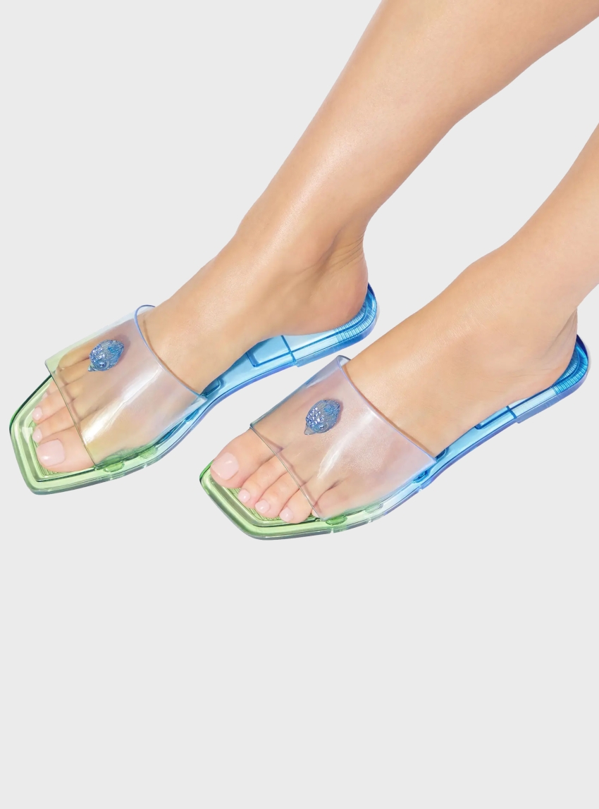 Kurt Geiger Maddison Slide Sandals - Light Blue