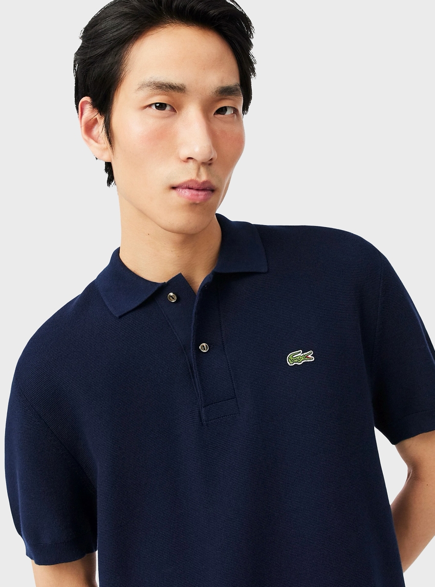 Lacoste Classic Fit Knitted Polo Shirt - Navy