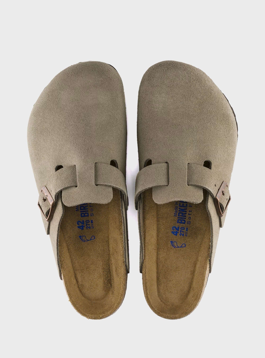 Birkenstock Boston Soft Footbed Regular Fit Sandals - Taupe