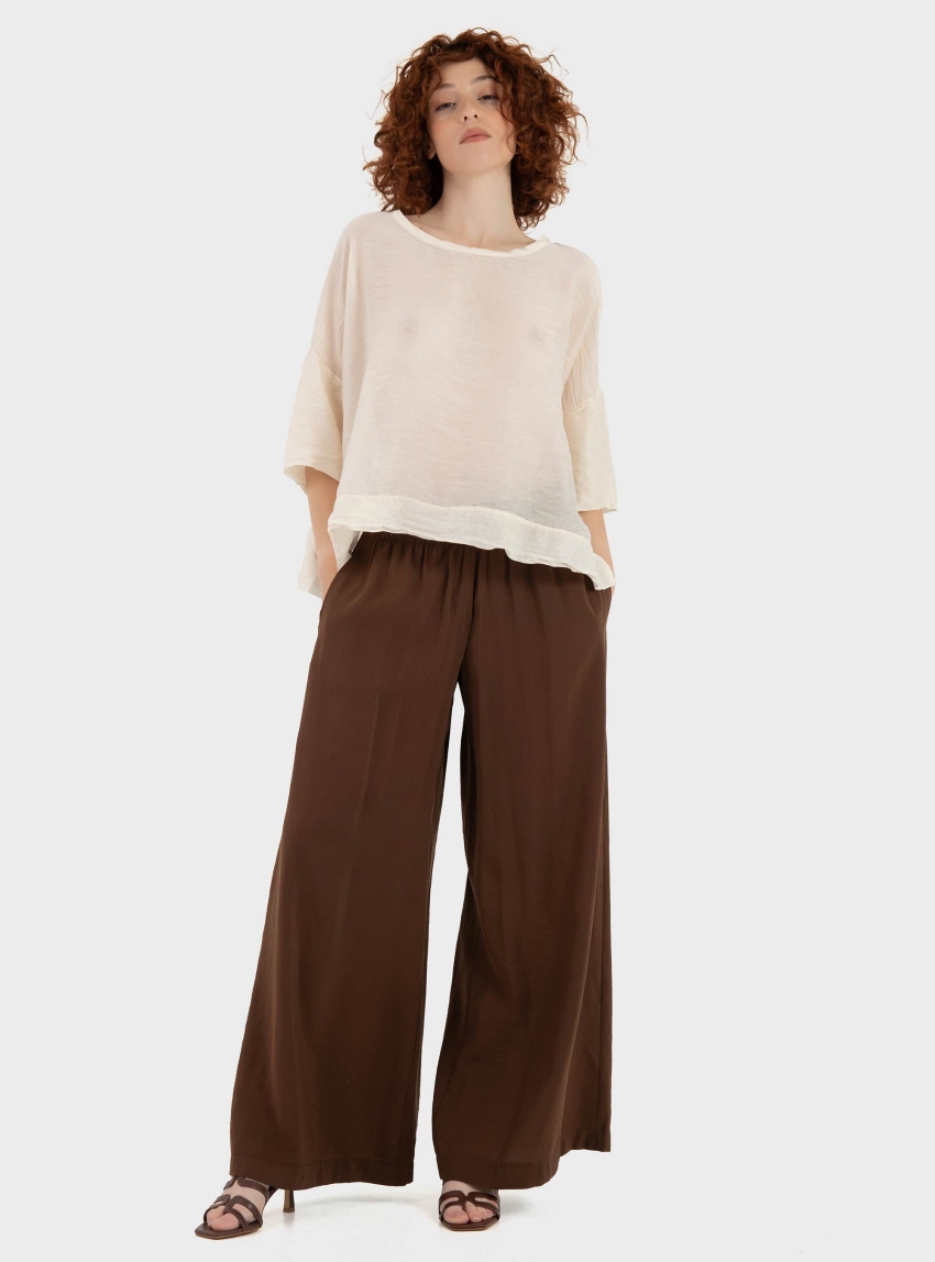 Souvenir Wide Leg Trousers - Brown