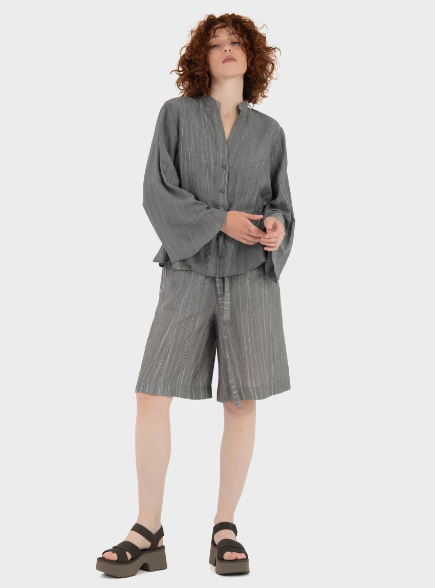 Black & Black  Cullotes - Grey