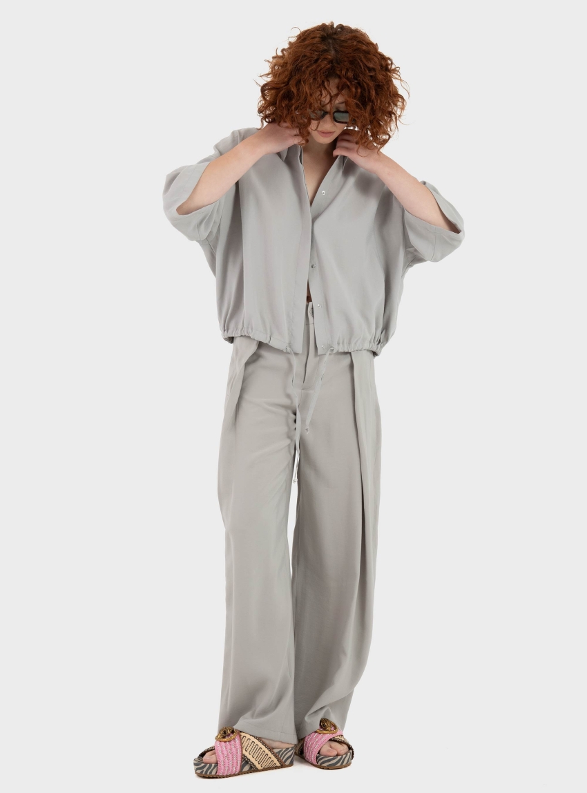 Drykorn Threw Trousers With Pleat - Grey