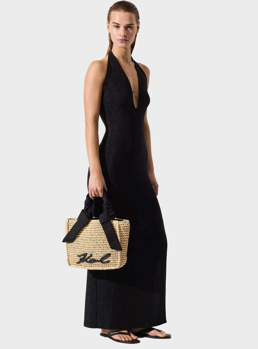 Karl Lagerfeld Signature Scarf Beach Bag - Natural