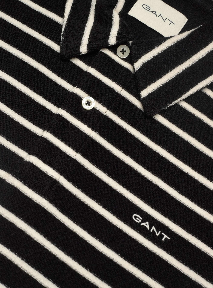 Gant Terry Polo Shirt - Black