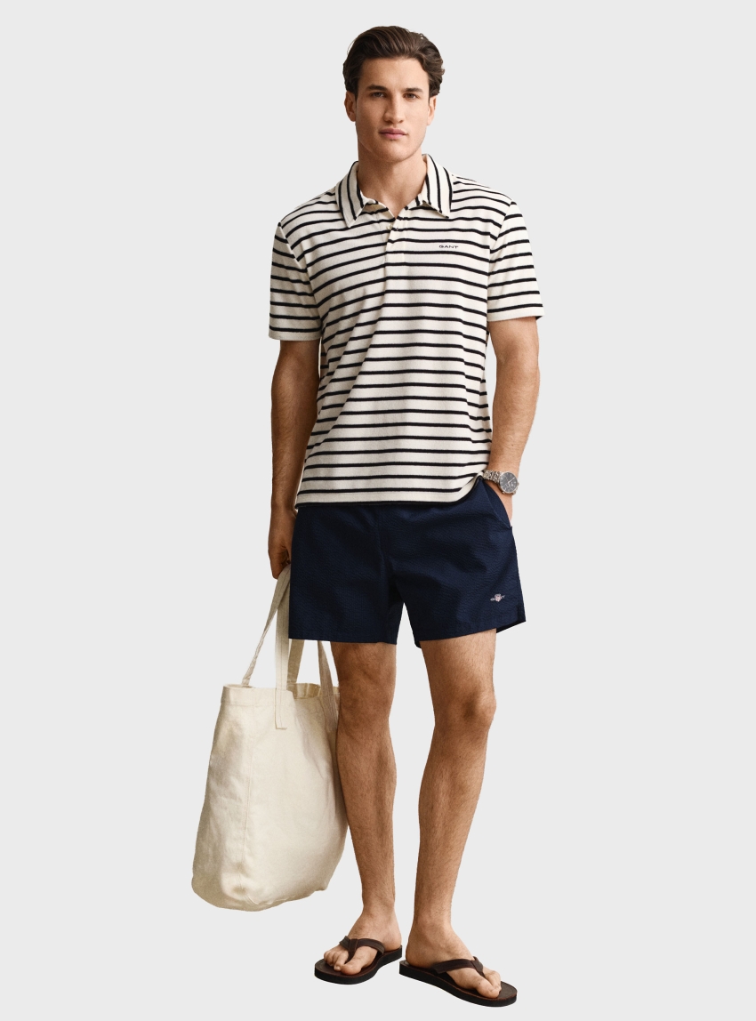 Gant Seersucker Swim Shorts - Navy