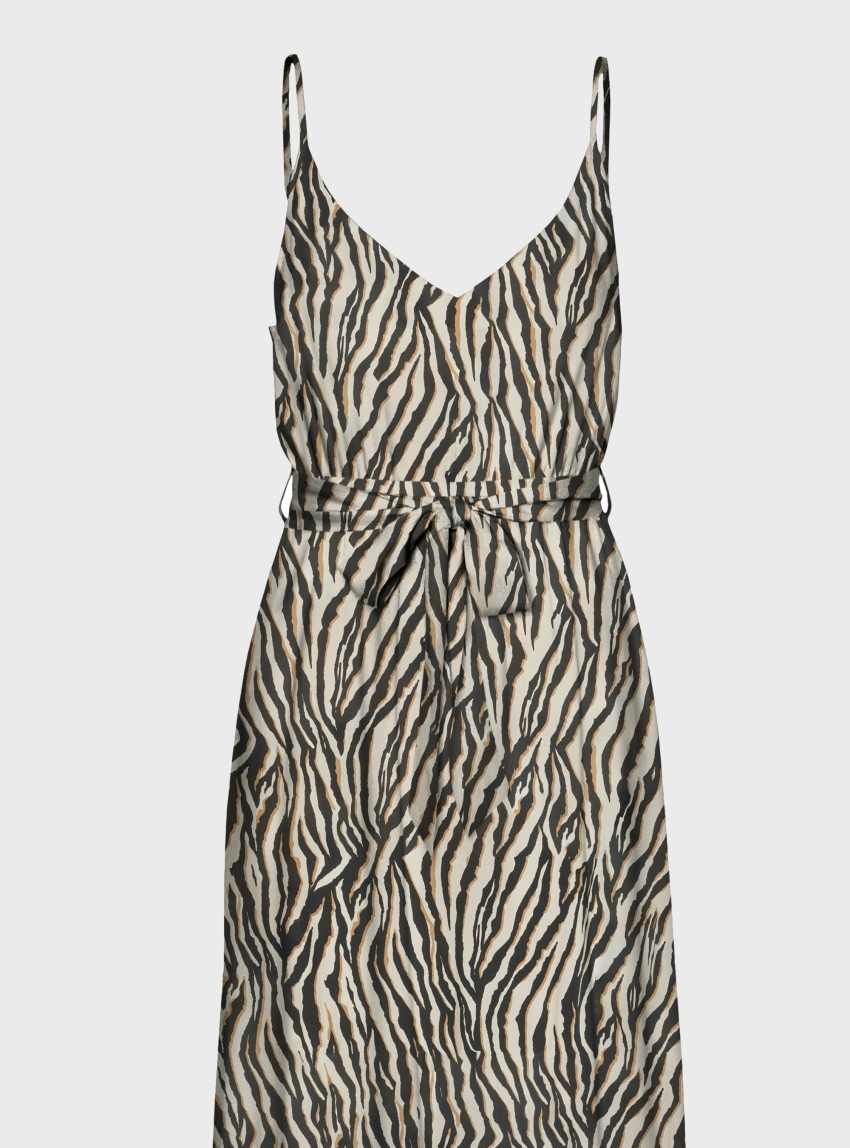 Vero Moda Easy Joy Slit Maxi V-Neck Dress - Zebra Print