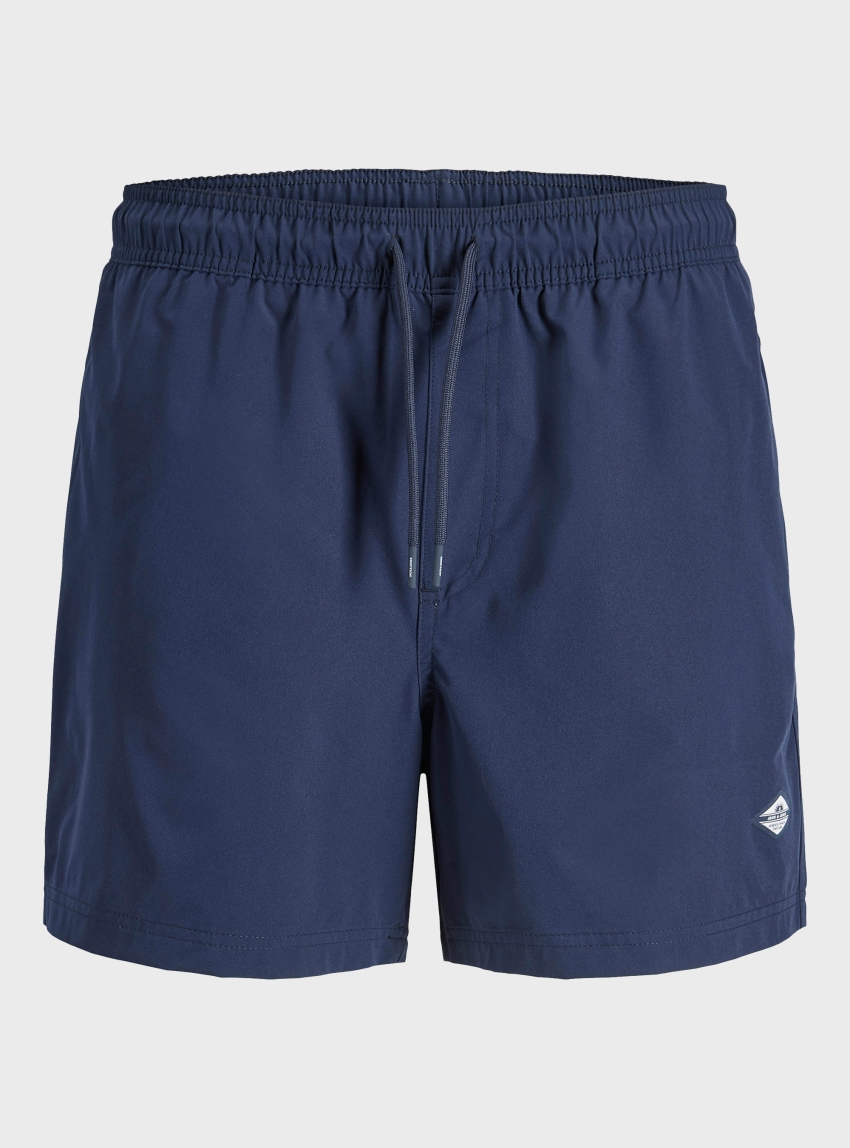 Jack & Jones Maui Tropic Solid Swim Shorts - Navy