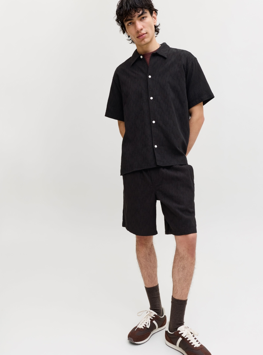 Jack & Jones Jaiden Wavy Jogger Shorts - Black