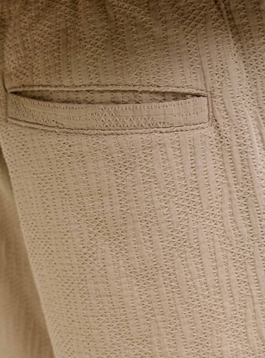 Jack & Jones Jaiden Wavy Jogger Shorts - Dark Beige