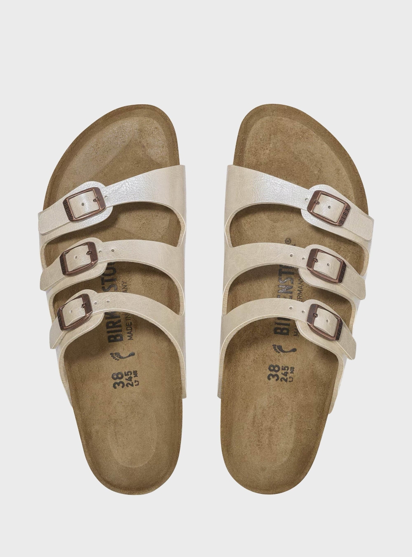 Birkenstock Florida Birko-Flor Regular Fit Sandals - Pearl