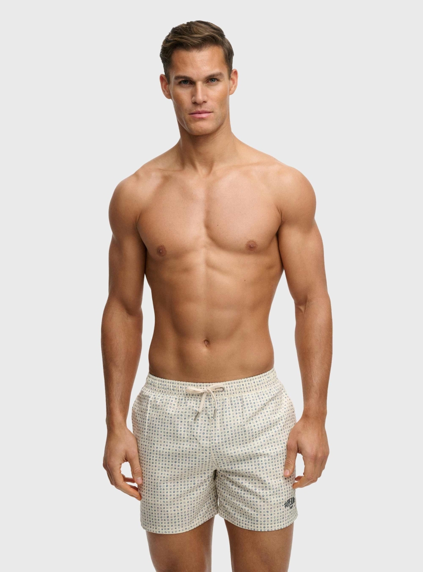 Superdry Premium Printed Swim Shorts - Off White