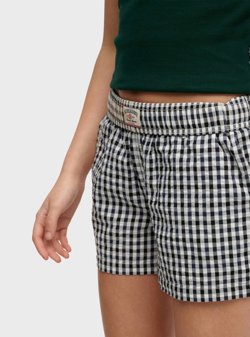 Superdry Organic Cotton Stripe Elasticated Shorts - Navy