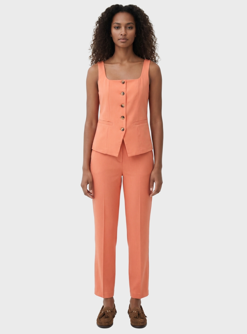 Vero Moda Kandra Low Waist Straight Pants - Light Coral