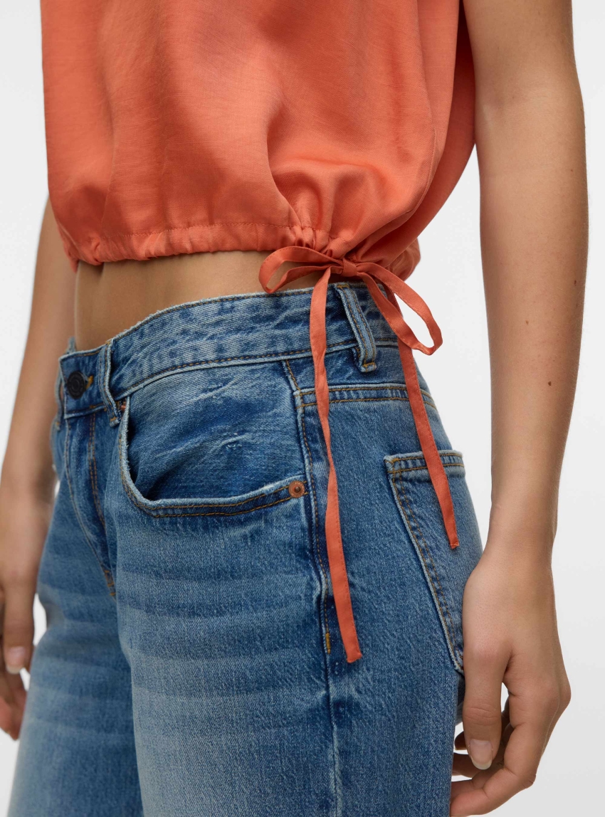 Vero Moda Mira Sleeveless Short Top - Light Coral