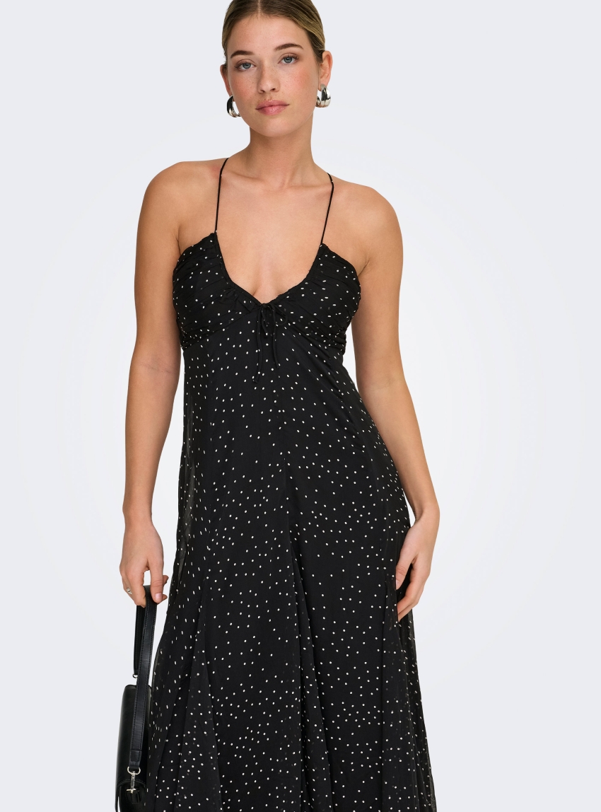 Only Elle Long Strap Dress - Black