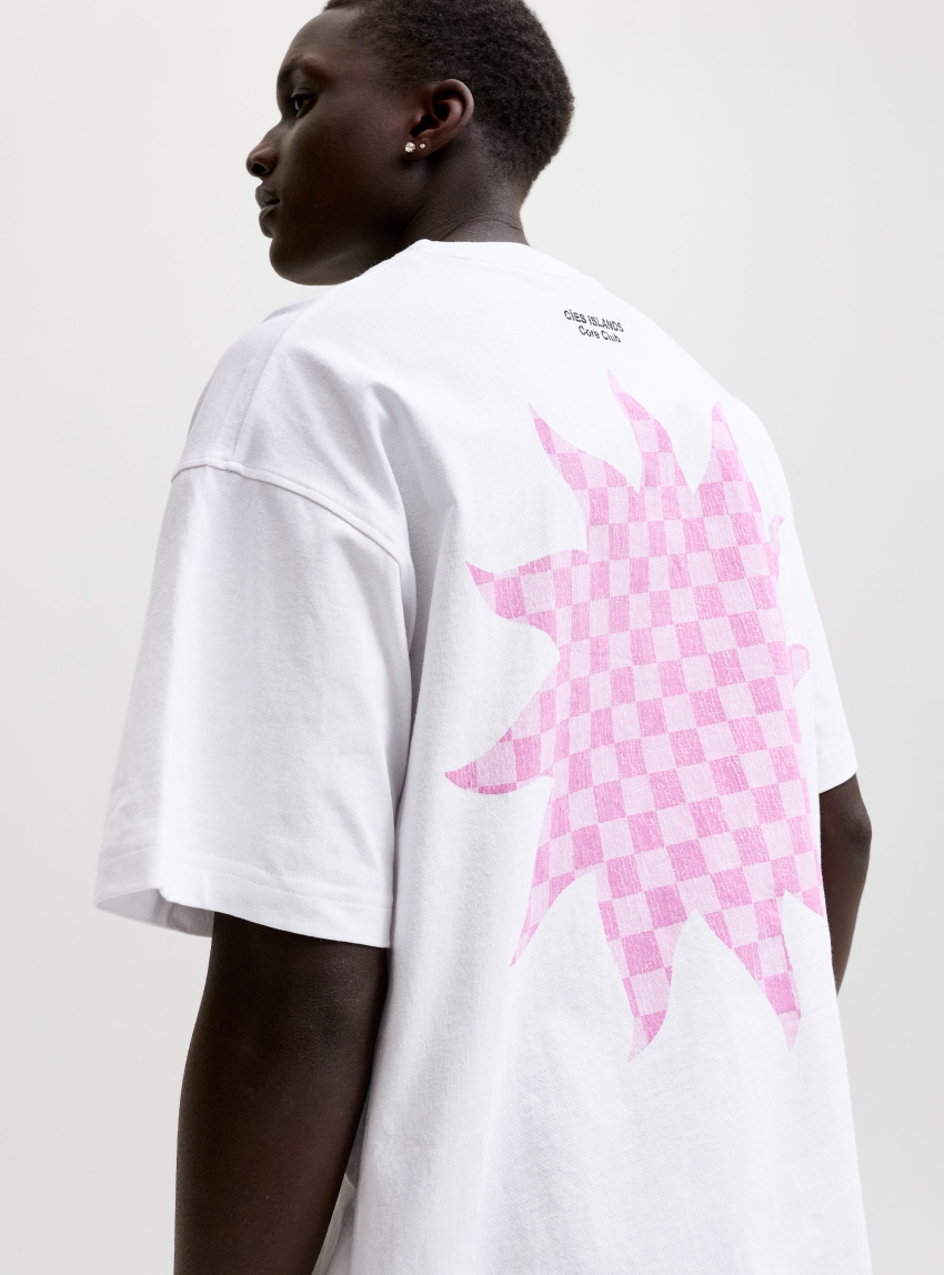 Jack & Jones Jcosolana Checkered Back Tee - White