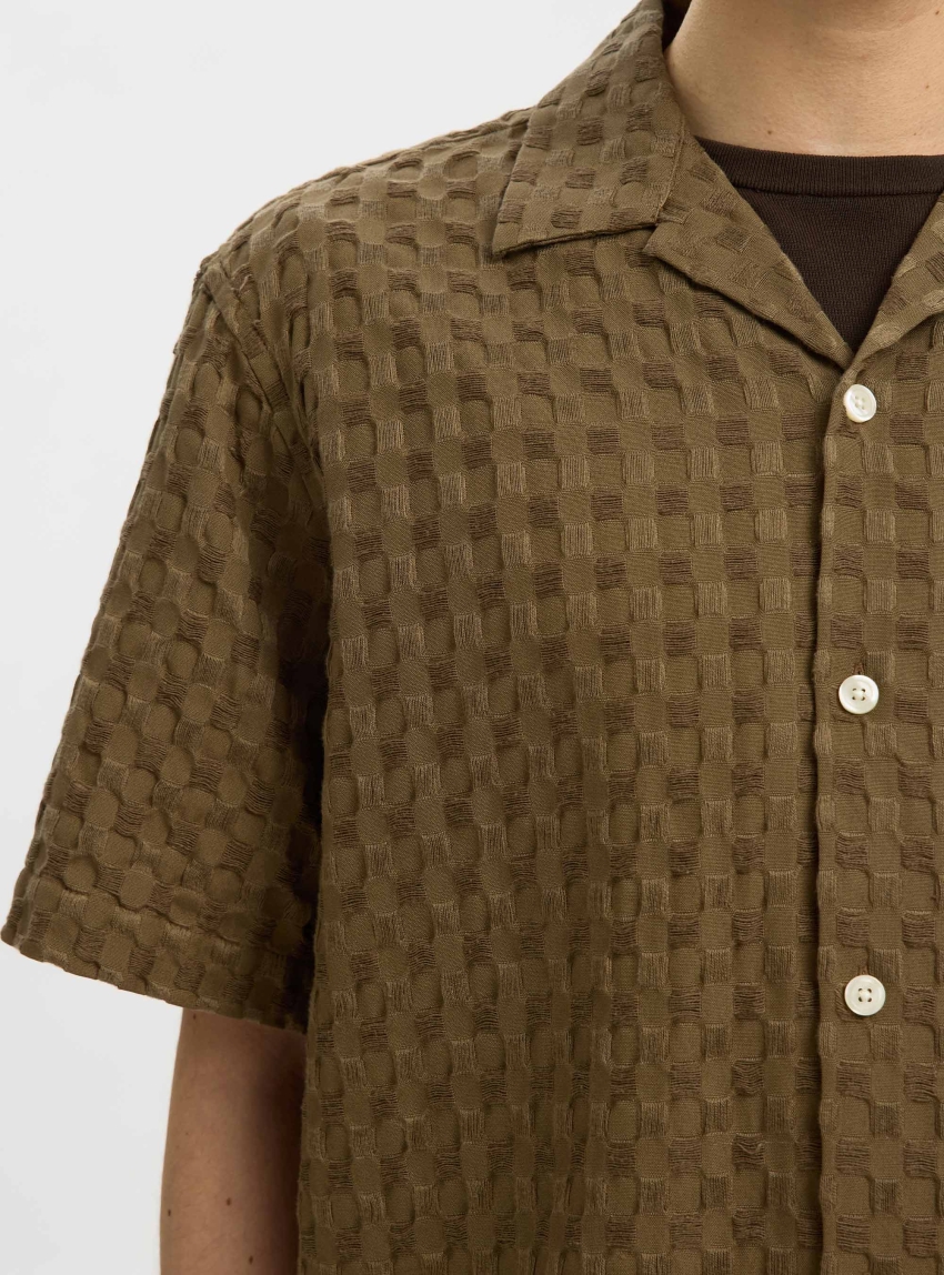 Selected Rlxmonty Texture Shirt - Brown