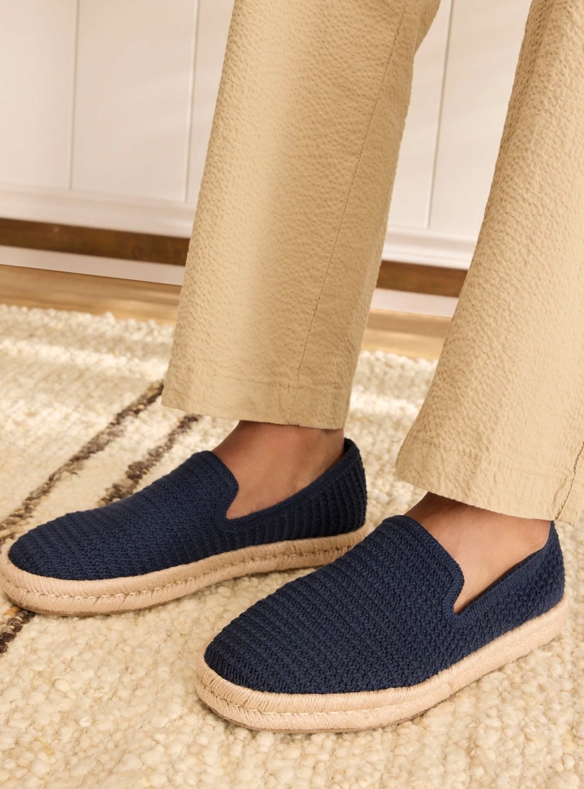 Toms Santiago Navy Engineered Matte Mesh Espadrilles - Navy