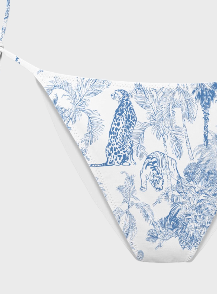 MC2 Saint Barth VIRGO-NORMAL COVERAGE BOTTOM WITH SELF- TIE FASTENINGS - Blue